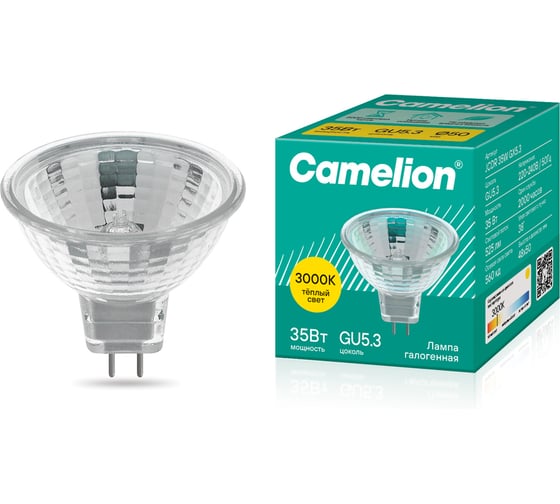 Галогенная лампа с защитным стеклом Camelion JCDR 35W 220V 50mm 1952