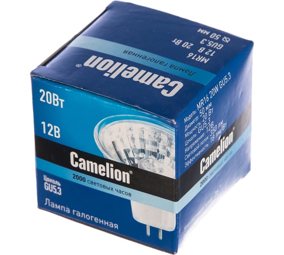 Галогенная лампа Camelion MR-16 20W 12V с защ.стеклом 3059