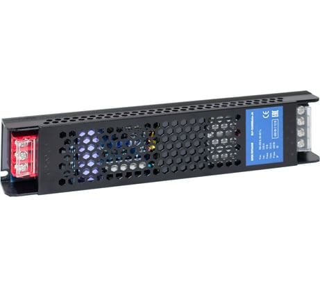 Интерьерный блок питания ELF 12В, 400Вт, плоский металлический перфорированный корпус (черный) ELF-12400BEslim-JH