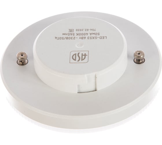 светодиодная лампа ASD LED-GX53-standard 6Вт 230В 4000К 540Лм 4690612005089