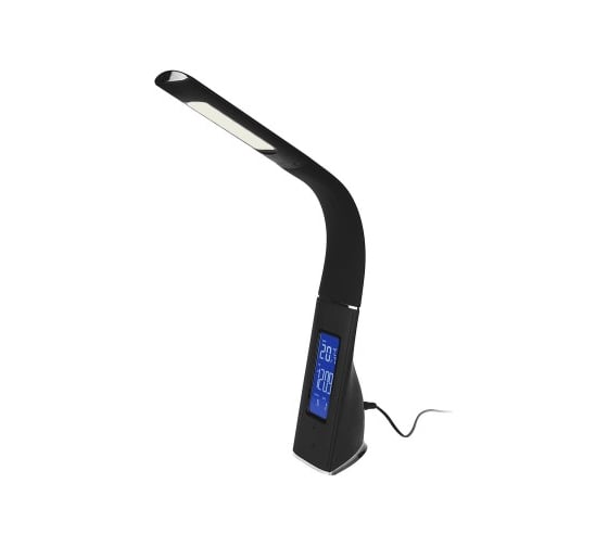 Настольный светильник Camelion KD-817 C02 черный LED 6 Вт, 230В, сенс.,часы, термометр 13401