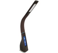 Настольный светильник Camelion KD-817 C10 коричневый LED 6 Вт, 230В, сенс.,часы, термометр 13402
