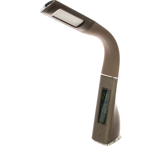 Настольный светильник Camelion KD-817 C10 коричневый LED 6 Вт, 230В, сенс.,часы, термометр 13402