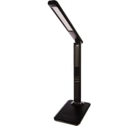 Настольный светильник Camelion KD-818 C02 черный LED 8 Вт, 230В, сенс., часы, термометр 13404