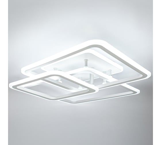 Светодиодная диммируемая люстра GLANZEN LED-0090-SQUARE-white с пультом управления КА-00008943