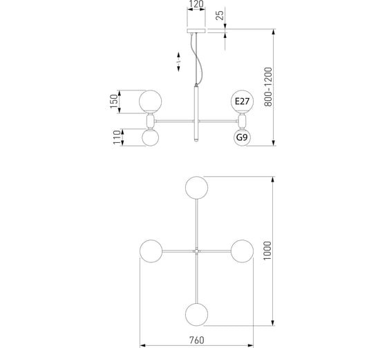 Потолочный светильник Eurosvet 30182/8 черный a063212