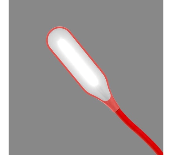 Настольный заряжаемый led светильник REXANT click 4вт 4000к диммируемый 3 ступени на прищепке, красный, 609-035