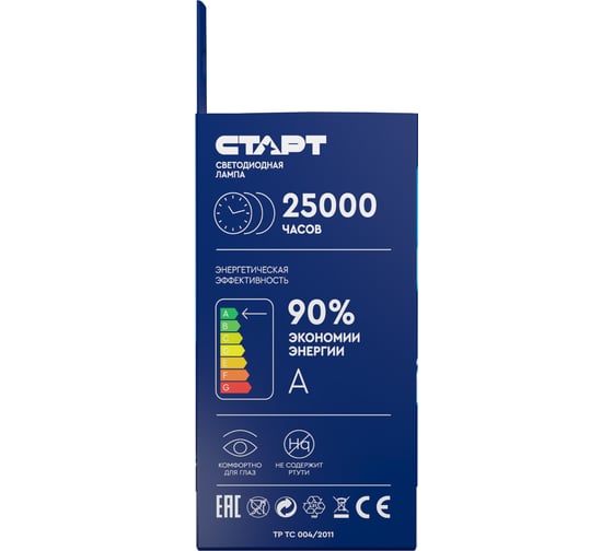 Светодиодная лампа СТАРТ eco ledsphere(шар) цоколь e27 7w холодный свет 11798