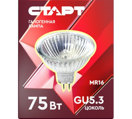 Низковольтная лампа СТАРТ цоколь gu5.3 mr16(рефлектор) 12v 75w exn 12347
