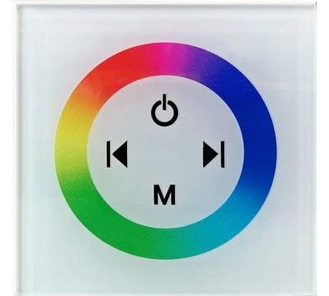 Контроллер Apeyron RGB 12/24В, 144/288Вт, встраиваемый с БЕЛОЙ многоцветной сенсорной панелью 04-09