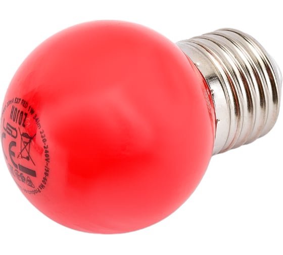 Светодиодная цветная лампа HOROZ ELECTRIC RAINBOW 1W Красный E27 220-240V 001-017-0001 HRZ00002312