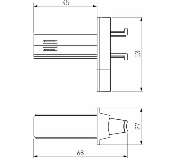 Соединитель для круглого шарнирного коннектора Elektrostandard Slim magnetic (чёрный) a063967
