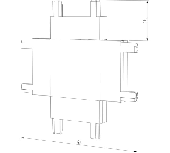 Четырёхсторонний соединитель Elektrostandard Flat magnetic для накладного шинопровода (чёрный) a063738