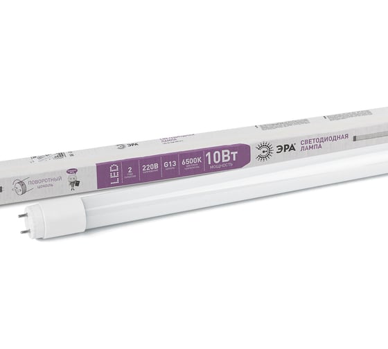 Светодиодная лампа ЭРА СТАНДАРТ LED T8-10W-865-G13-600mm, трубка стекл., 10Вт, G13 Б0033000