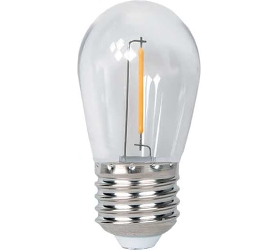 Светодиодная лампа Jazzway филаментная PLED-ECO-S14 1Вт 2700К теплый белый CLEAR E27 для Белт-лайт прозрачная 5040625