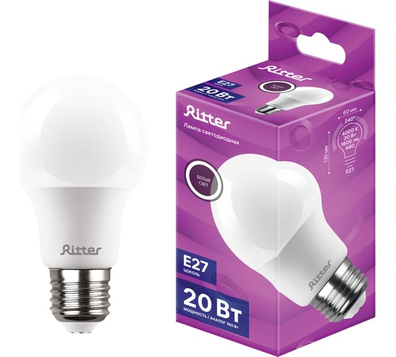 Светодиодная лампа REV A60 Е27 20W, 4000K, 32405 8