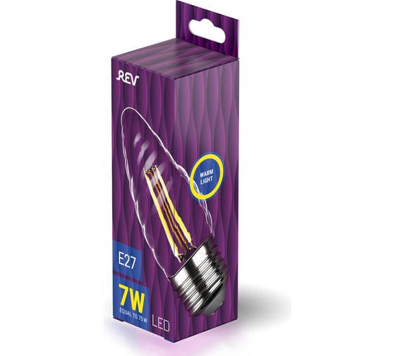 Светодиодная лампа REV FILAMENT свеча витая, TC37, E27, 7W, 2700K, DECO Premium 32427 0