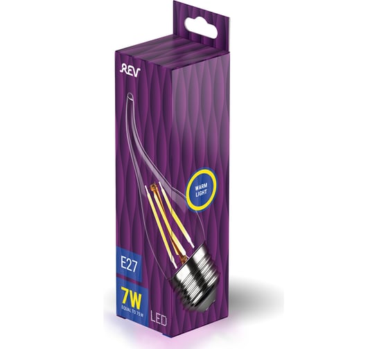 Светодиодная лампа REV FILAMENT свеча на ветру, FC37, E27, 7W, 2700K, DECO Premium 32429 4