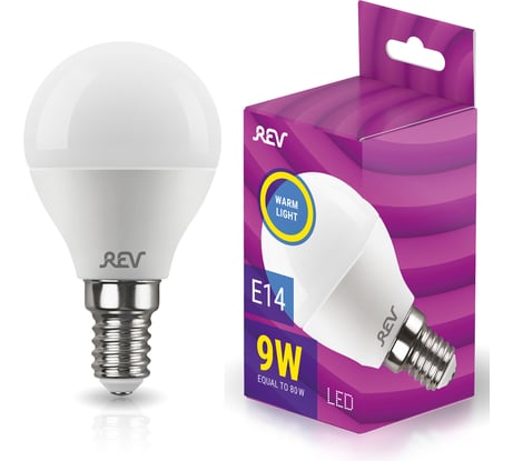 Светодиодная лампа REV G45 Е14 9W, 2700K, 32406 5