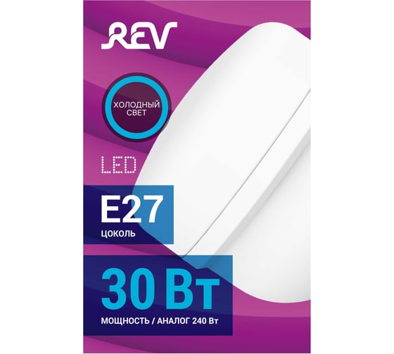 Светодиодная лампа REV T80, E27, 30W, 6500K, PowerMax, дневной свет 32417 1