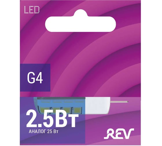 Светодиодная лампа REV JC G4, 2,5W, 4000K, 220V 32438 6