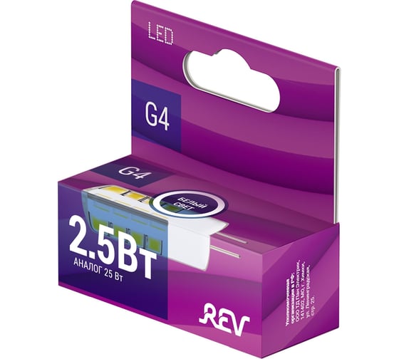 Светодиодная лампа REV JC G4, 2,5W, 4000K, 220V 32438 6