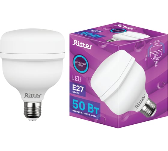 Светодиодная лампа REV T120, E27, 50W, 6500К, PowerMax, дневной свет 32421 8