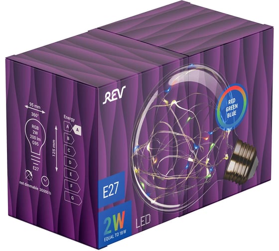 Светодиодная лампа REV VINTAGE RGB Starry шар G95, E27, DECO Premium 32446 1