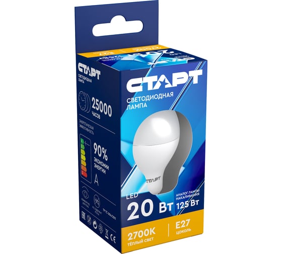 Светодиодная лампа СТАРТ в колбе лон ECO LEDGLSE27 20W 30 ECO LEDGLSE27 20W 30 15851655