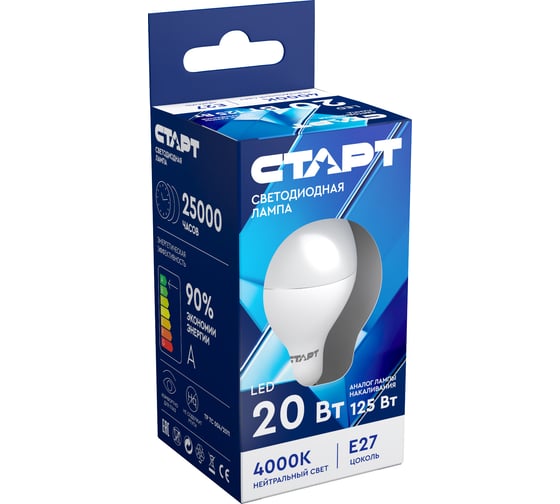 Светодиодная лампа СТАРТ в колбе лон ECO LEDGLSE27 20W 40 ECO LEDGLSE27 20W 40 15851656