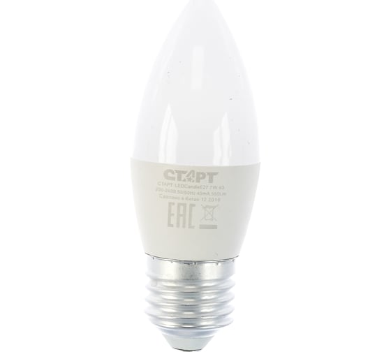 Светодиодная лампа (в колбе лон) СТАРТ LEDCandleE27 7W 40