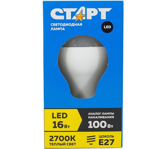 Светодиодная лампа в колбе лон СТАРТ LEDGLSE27 16W30