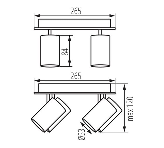 Настенно-потолочный светильник KANLUX evalo el-4o w-sr 35696