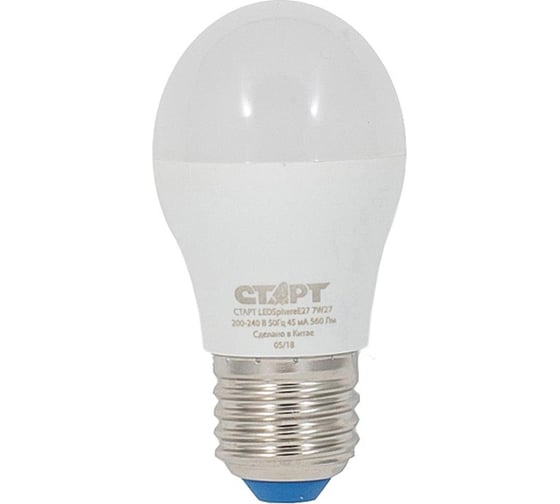 Светодиодная лампа в колбе лон СТАРТ LEDSphereE27 7W27