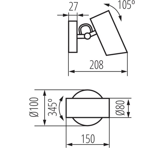 Настенно-потолочный светильник KANLUX agzar el-10 w 36255