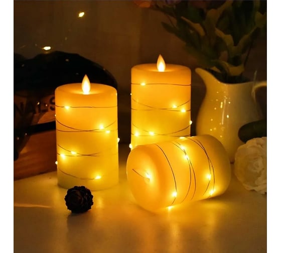Светодиодные свечи сет LED Elementary Candle 2, гирлянда Homium CL02STR