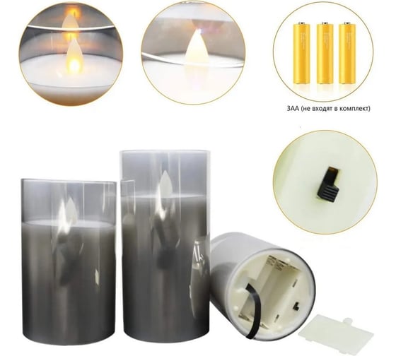 Светильник LED Elementary Candle С4, стекло темное Homium CL04DGL