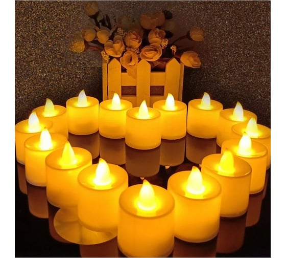 Светильник LED Elementary Candle, светодиодные свечи, набор 24 шт, чайные Homium CL07SM