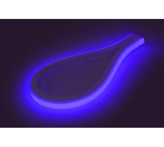 Светодиодный неон ELF NeonLine фронтальный изгиб, 12В, IP68, 28 мм, 5 м, синий NL-28-front-B