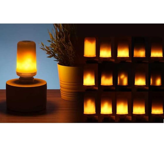 Светодиодная лампа HOROZ ELECTRIC имитация пламени FIREFLUX 5W 1500K E27 100-250V 001-048-0005 HRZ00000001