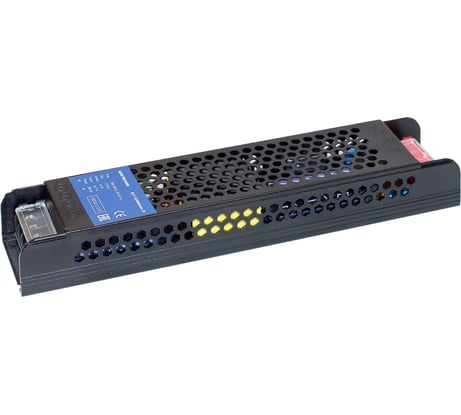 Блок питания интерьерный ELF 12В, 200Вт, плоский металлический перфорированный корпус (черный) ELF-12200BEslim-JH