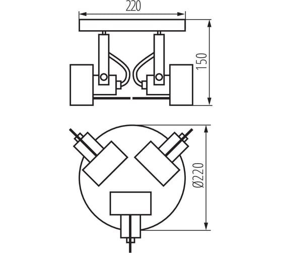 Настенно-потолочный светильник KANLUX  sonda ii el-3o w 34927