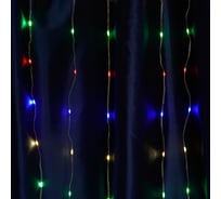 Светодиодная гирлянда штора FERON cl27 занавес водопад 3x3м + 3м 230v мультиколор, статичная, c питанием от сети, прозрачный шнур, 48600