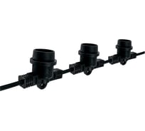 Гирлянда уличная Jazzway "Белт-лайт" PBL-S60/L18+1.5 Black E27 IP65 18м 60 ламп 1.5м шнур соединить в линию max750Вт (лампы не в комплект возможно использовать с фитолампами в теплице) IP65 5040588A
