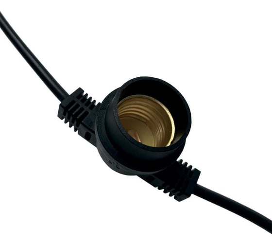 Гирлянда уличная Jazzway "Белт-лайт" PBL-S80/L48+1.5 Black E27 IP65 48м 80ламп 1.5м шнур соедин. в линию max750Вт (лампы не в комплекте возможно использовать с фитолампами в теплице) 5040601A