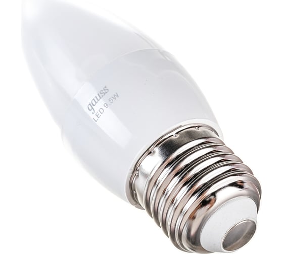 Светодиодная лампа Gauss Свеча 9.5W 890lm 3000К E27 LED 1/10/100 103102110
