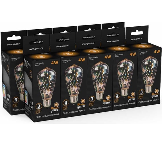 Светодиодная лампа Gauss Filament ST64 4W Е27 Butterfly-3D LED 147802404