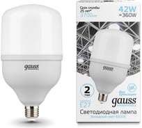 Светодиодная лампа Gauss Elementary T120 42W 3700lm 6500K E27 LED 1/12 63234