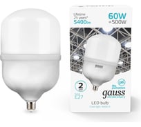 Лампа Gauss Elementary LED T160 E27 60W 5400lm 5400lm 180-240V 4000K 63226