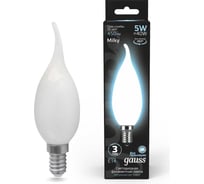 Лампа Gauss LED Filament Свеча на ветру OPAL E14 5W 450Лм 4100К SQ 104201205
